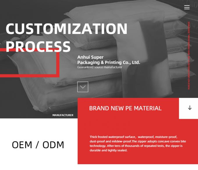 अनुकूलित आकार सीपीई ज़िपर बैग मैट फ्रॉस्टेड पैकेजिंग बैग शिपिंग के लिए ज़िपलॉक क्लोजर के साथ 3