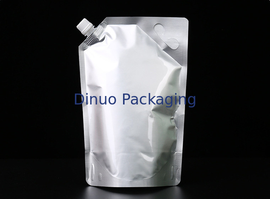 कस्टम मुद्रित एल्यूमीनियम पन्नी पाउच ईमानदार लाल / सफेद शराब Resealable टोंटी थैली