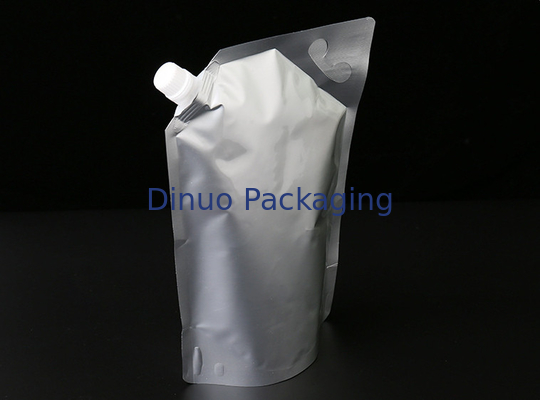 कस्टम मुद्रित एल्यूमीनियम पन्नी पाउच ईमानदार लाल / सफेद शराब Resealable टोंटी थैली