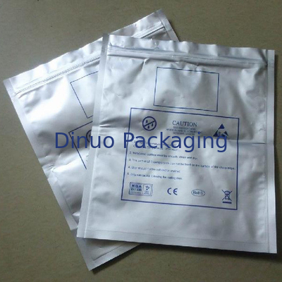 500PCS ESD शील्डिंग बैग ज़िप लॉक/एंटी स्टेटिक सुरक्षा के लिए ओपन टॉप सिल्वर