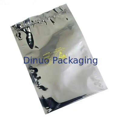 500PCS ESD शील्डिंग बैग ज़िप लॉक/एंटी स्टेटिक सुरक्षा के लिए ओपन टॉप सिल्वर